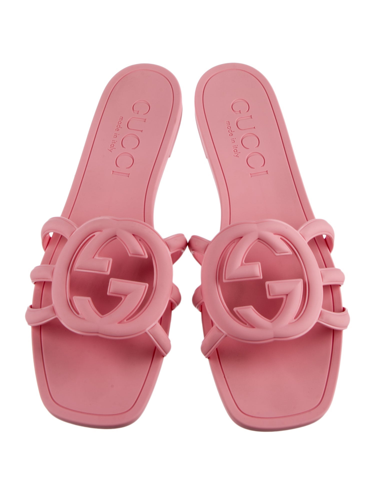 Gucci Interlocking G Logo Rubber Slides